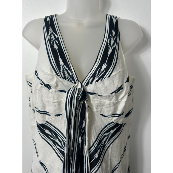 Lauren Ralph Lauren Black Label Sz 8 Handkerchief Maxi Dress 100% Linen Lined B1 - Picture 3 of 8